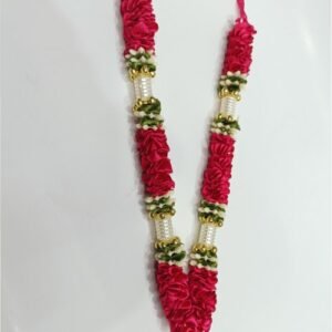 RED and Golden Flowers with Pearl Design Ball Garland