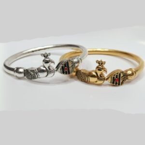 Unisex both Silver and Gold mayil vel kappu/kadda/bracelet ( Pack of 2 )