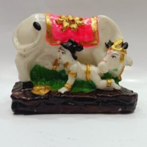 Decorative Divine Cow with Milking Lord Krishna Showpiece