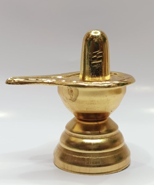 Gold Toned Shivlinga Idol Showpiece