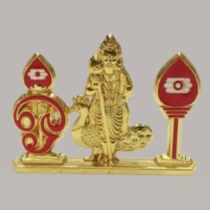 God Murugan with peacock and Om vel Statue