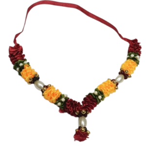 Power Moti Artificial Flower Mala Garland with White Moti Pearls Beads